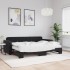 Sofá cama nido con colchón terciopelo negro 80x200