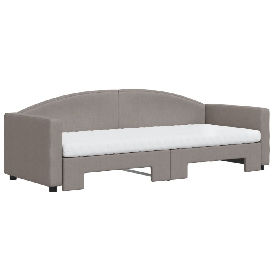 Sofá cama nido con colchón tela gris taupe 80x200