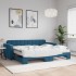 Sofá cama nido con colchón terciopelo azul 90x200