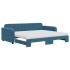 Sofá cama nido con colchón terciopelo azul 90x200