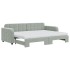Sofá cama nido con colchón terciopelo gris claro 80x200