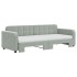 Sofá cama nido con colchón terciopelo gris claro 80x200