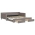 Sofá cama nido con cajones tela gris taupe 100x200
