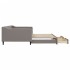 Sofá cama nido con cajones tela gris taupe 100x200