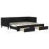 Sofá cama nido con cajones tela negro 90x200