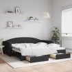 Sofá cama nido con cajones tela negro 100x200 cm