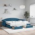 Sofá cama nido con cajones terciopelo azul 90x200