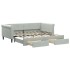 Sofá cama nido con cajones terciopelo gris claro 90x190