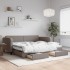 Sofá cama nido con cajones tela gris taupe 90x200