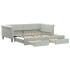 Sofá cama nido con cajones terciopelo gris claro 100x200