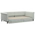 Sofá cama nido con cajones terciopelo gris claro 100x200