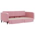 Sofá cama nido con cajones terciopelo rosa 100x200