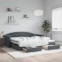Sofá cama nido con cajones terciopelo gris oscuro 100x200