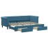 Sofá cama nido con cajones terciopelo azul 80x200