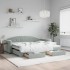 Sofá cama nido con cajones terciopelo gris claro 90x190