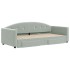 Sofá cama nido con cajones terciopelo gris claro 90x190