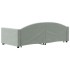 Sofá cama nido con cajones terciopelo gris claro 90x190