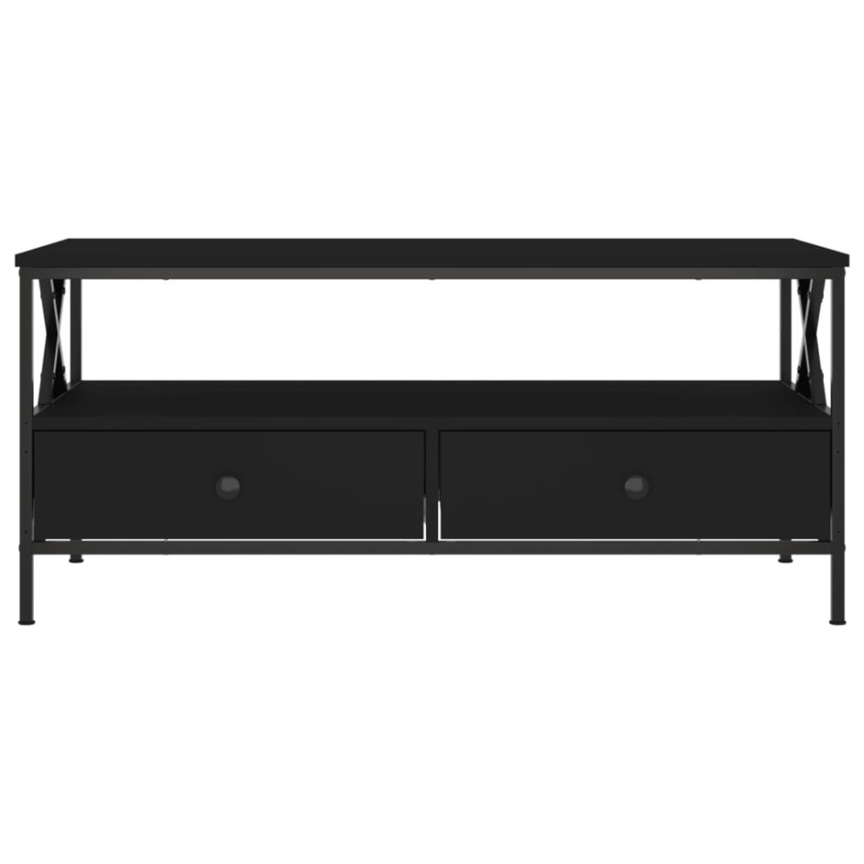 Mesa de centro madera de ingeniería negro 100x51x45