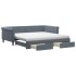 Sofá cama nido con cajones terciopelo gris oscuro 100x200