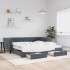 Sofá cama nido con cajones terciopelo gris oscuro 100x200