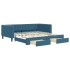 Sofá cama nido con cajones terciopelo azul 100x200