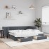 Sofá cama nido con cajones terciopelo gris oscuro 90x190