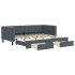 Sofá cama nido con cajones terciopelo gris oscuro 90x190