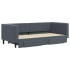 Sofá cama nido con cajones terciopelo gris oscuro 90x190