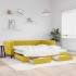 Sofá cama nido con cajones terciopelo amarillo 100x200