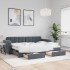 Sofá cama nido con cajones terciopelo gris oscuro 80x200