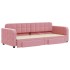 Sofá cama nido con cajones terciopelo rosa 80x200