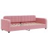 Sofá cama nido con cajones terciopelo rosa 80x200