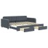 Sofá cama nido con cajones terciopelo gris oscuro 90x200