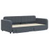 Sofá cama nido con cajones terciopelo gris oscuro 90x200