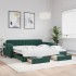 Sofá cama nido con cajones terciopelo verde oscuro 100x200