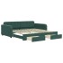 Sofá cama nido con cajones terciopelo verde oscuro 100x200