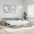 Sofá cama nido con cajones terciopelo gris claro 100x200