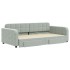 Sofá cama nido con cajones terciopelo gris claro 100x200
