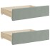 Sofá cama nido con cajones terciopelo gris claro 100x200