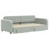 Sofá cama nido con cajones terciopelo gris claro 90x190