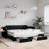 Sofá cama nido con cajones tela negro 80x200