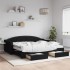 Sofá cama nido con cajones tela negro 90x200
