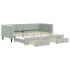 Sofá cama nido con cajones terciopelo gris claro 90x200