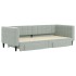 Sofá cama nido con cajones terciopelo gris claro 90x200