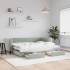 Sofá cama nido con cajones terciopelo gris claro 80x200