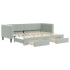 Sofá cama nido con cajones terciopelo gris claro 80x200