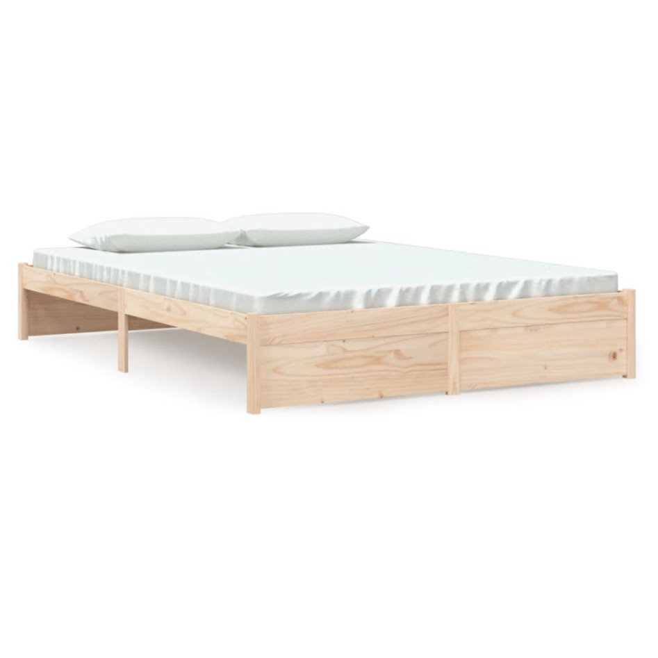 Estructura de cama sin colchón madera maciza 160x200
