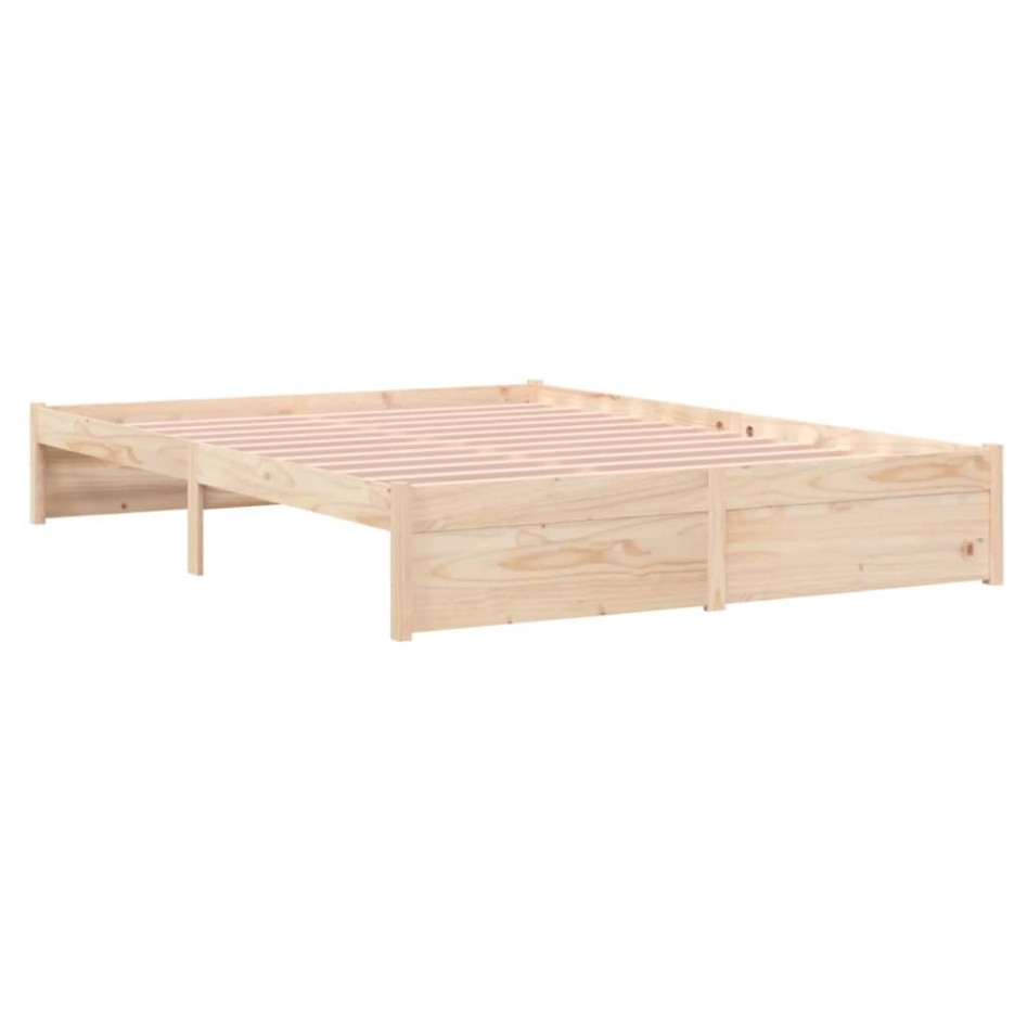 Estructura de cama sin colchón madera maciza 160x200