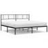 Estructura cama sin colchón con cabecero metal negro 180x200