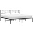 Estructura cama sin colchón con cabecero metal negro 180x200
